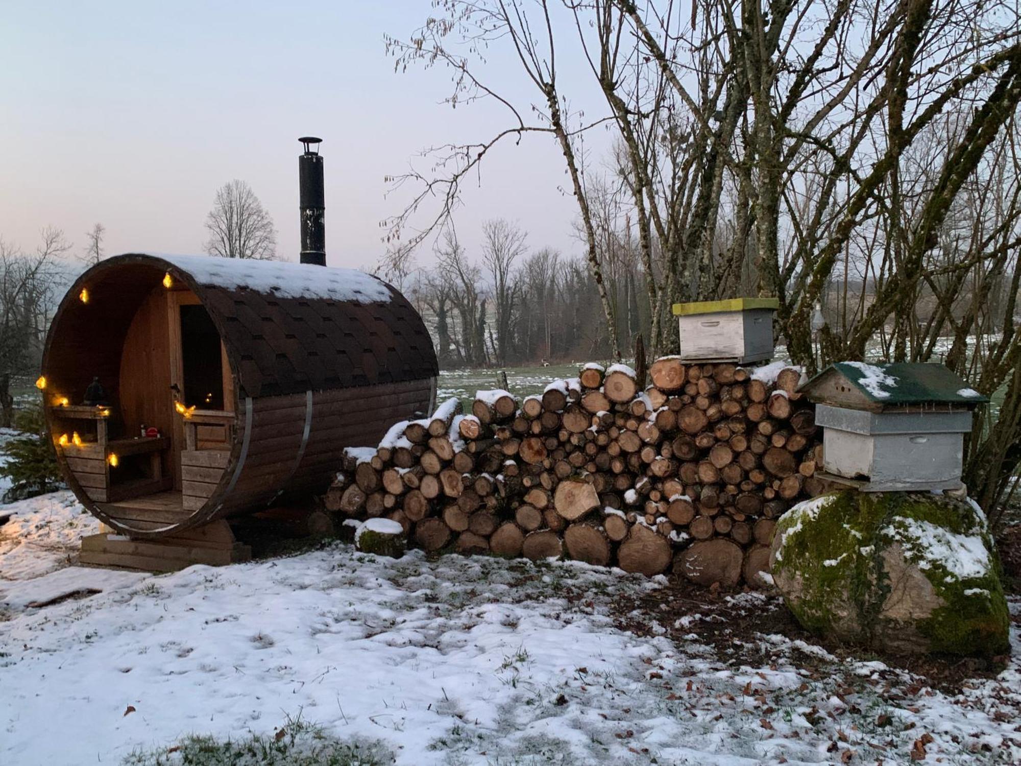 Cabane En Bois Avec Bain Nordique Et Sauna Marigny  Eksteriør billede